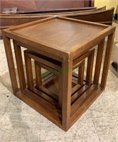 4 wood cube side tables - all  fit inside the