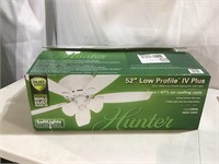 52” Low Profilr Hunter ceiling fan/light