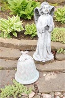 Resin Garden Angel & Large Bell