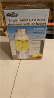 Mason Jar Drink Dispenser with Ice Bucket Stand