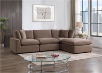 HH76497 SKY Latte Velvet Modular Sectional