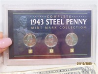 1943 Steel Penny Collectors Coin SET 1of2