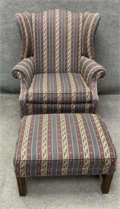 Taylor-King Wing Back Chair and Ottoman