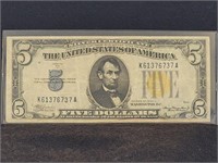 1934a $5 Silver Cert North Africa Fr2307