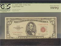 1953c $5 Legal Tender Fr1535* PCGS 55PPQ