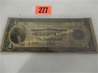 US SERIES 1918 $1.00 NATIONAL CURRENCY NOTE