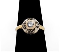 Antique 14K Gold Solitaire Diamond Ring