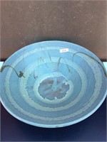 Large Blue Clay Bowl