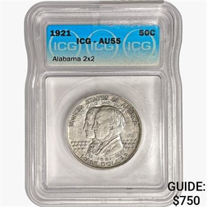 1921 Alabama Half Dollar ICG AU55