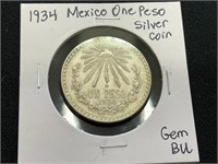 1934 Mexico Silver Peso