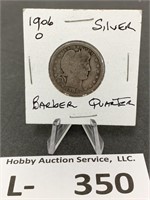 Silver Barber Quarter 1906-O