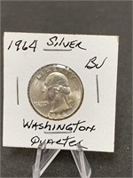 Silver 1964 Washington Quarter (stock photo)
