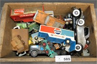 Wooden Crate of Metal & Plastic Toys/Cars
