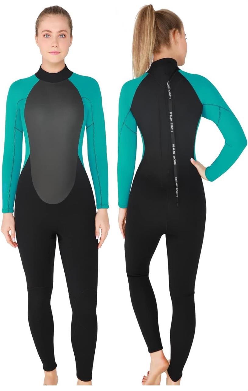 Women's wetsuit black and turquoise