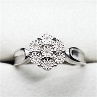 $80 Silver 7 Diamond Ring