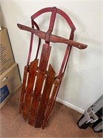 Vintage wooden and metal sleigh B