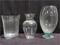 Group of glass vases and ice bucket