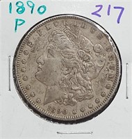 1890 US Morgan silver dollar Philadelphia f-VF