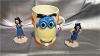 Flintstones, Dino Cup (1969),:betty Figurines