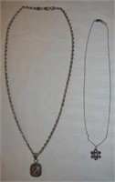 2Pendants- 16" with Sterling Silver 16" Chain