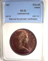 1967 Dollar NNC MS66 Confederation