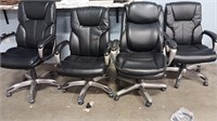4 Rolling Office Chairs,    Seats As Is