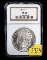 1879-S Morgan dollar, NGC slab certified MS-65