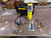 Propane torch, accessories and bag