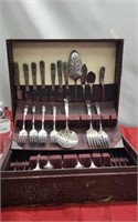 Silver plate flatware with case