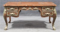 Wood Writing Desk w/Leather Surface Insets