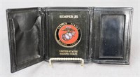 Marine Corp Leather Trifold Wallet