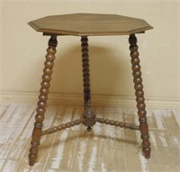 Bobbin Turned Oak Side Table.