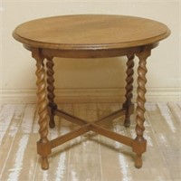 Barley Twist Oak Side Table.