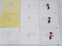 AS IS LOT CRO Original Cel Painting & Sketches