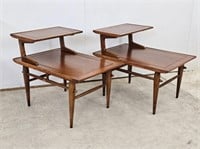 PAIR OF 1960"S WALNUT TABLES BY LANE