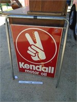 KENDALL MOTOR OIL Sign on Stand