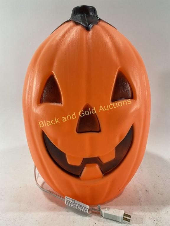 VTG Lighted Pumpkin Halloween Blow Mold Decor