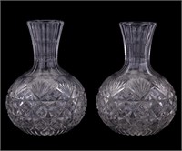 Antique Cut Glass Crystal Bottle Vases (2)