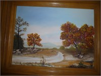 Vintage Framed Original Landscape Oil on Canvas