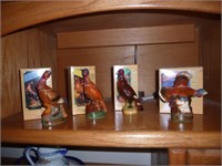 4pc Vintage Wild Turkey Ceramic Mini Decanters