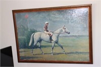 H D Stitt 1935 framed picture of jockey on horse