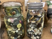 (2) Jars of Vintage Buttons