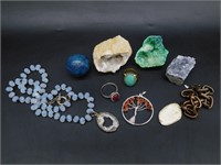 MIXED JEWELRY LOT ROCK STONE LAPIDARY SPECIMEN