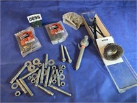 Cement Anchors, 6" Screws, Drill Wire Brush,