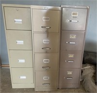 3 - Four-Drawer Metal  Filing Cabinets