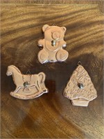 Vintage Collection of Three Copper Cookie Cutters