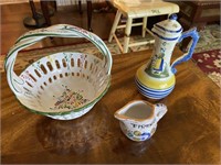 Henriot Quimper Collection of Three Faience Items