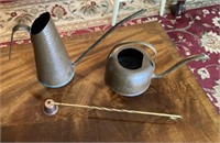 Vintage Pair of Copper Tatering Cans & Snuffer