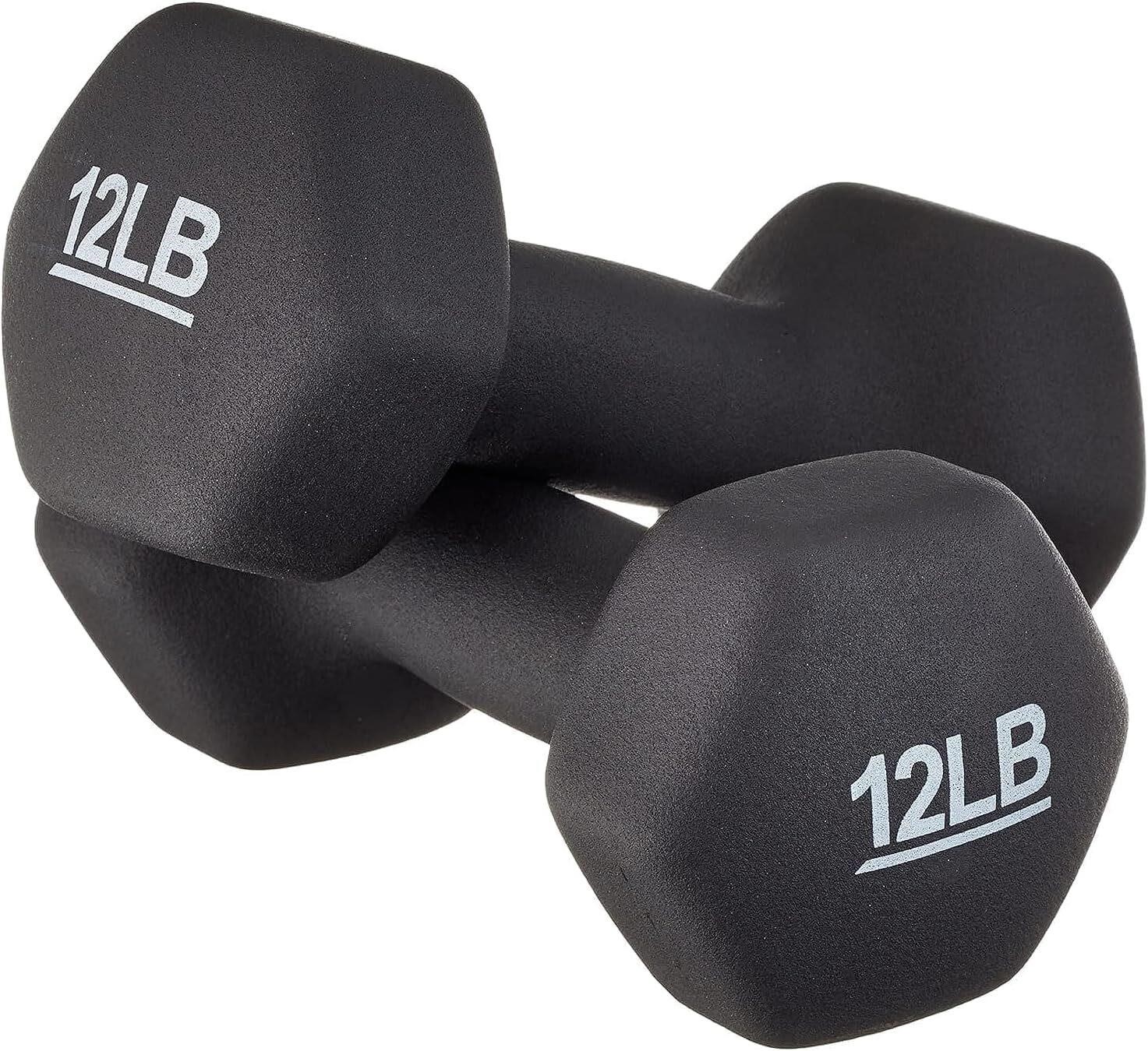 Amazon Basics 12 lb Dumbbell Pair  Neoprene