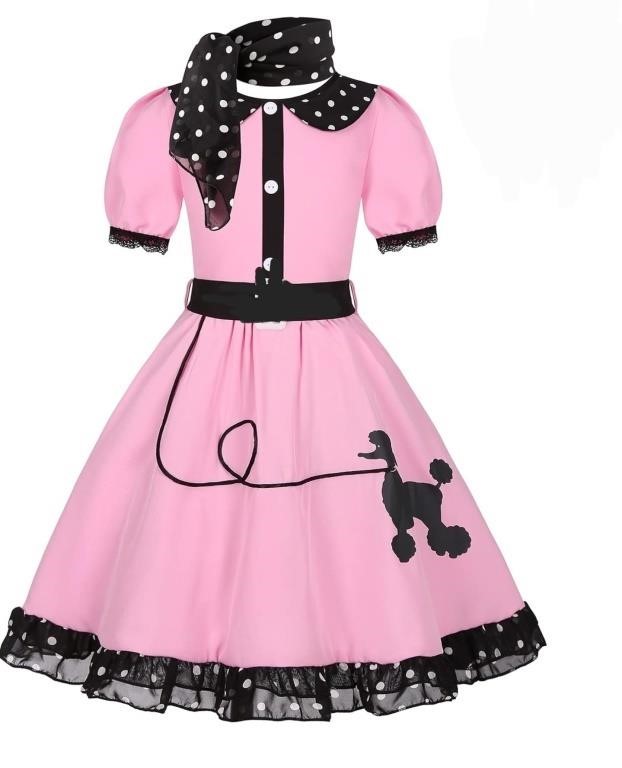New size S Girls 50s Costume 1950s Pink Blue